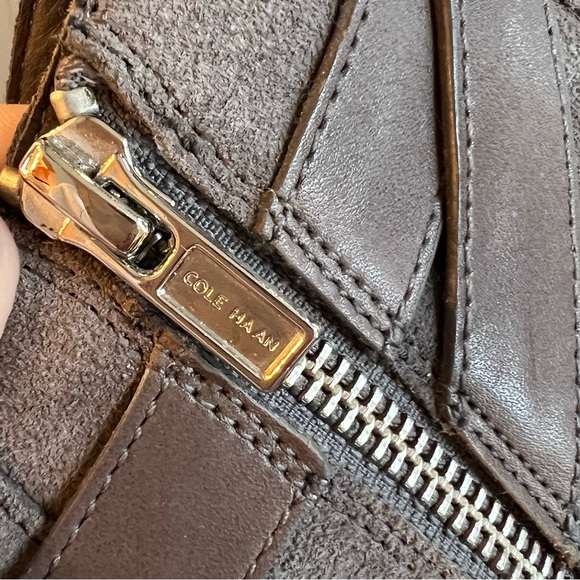 ⭐️ Cole Haan Minna Suede Buckle Gray Ankle Boots Booties Block Heel Size 8 B - Picture 7 of 12